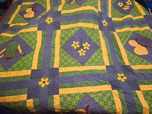 Queen quilt quilted patchwork - quilt,